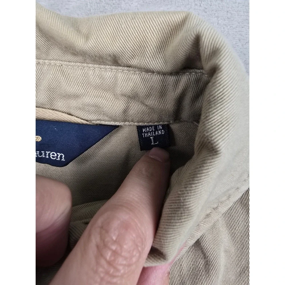 Vtg Polo Ralph Lauren Harrington Jacket Mens Large Tan Full Zip Harrington *Read